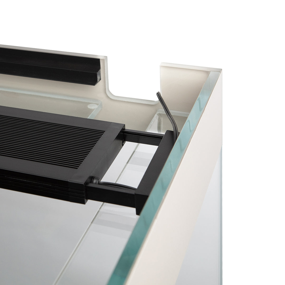 AQPET AQUARIUM RIVERIUM PLUS 90X50X55 H - 10 MM EXT. - AVEC ÉCLAIRAGE LED, FILTRE EXTERNE ET SUPPORT NOIR