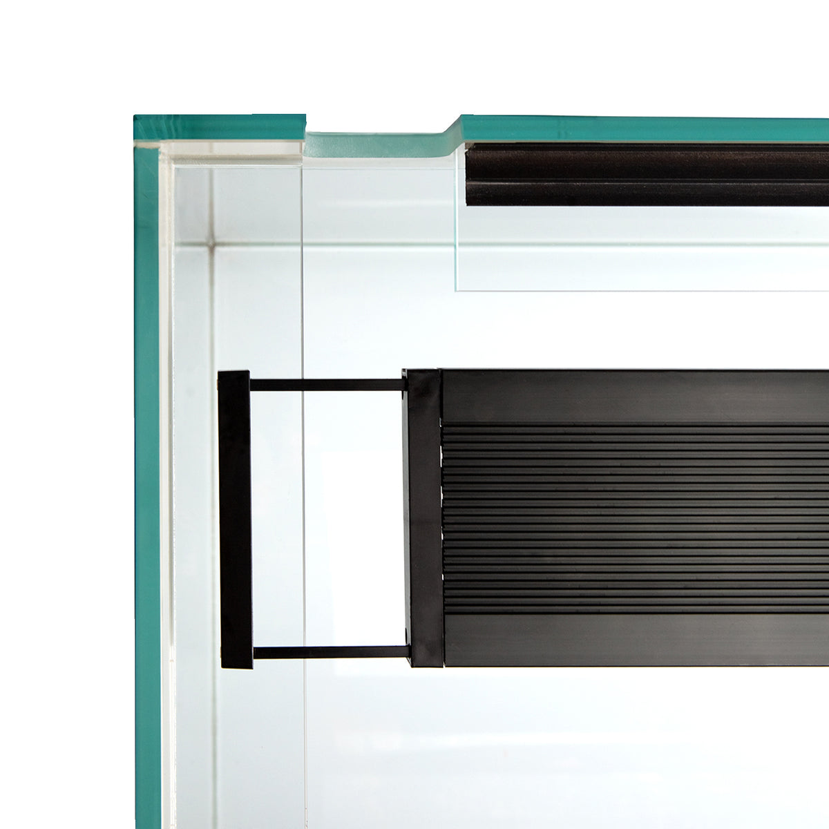 AQPET AQUARIUM RIVERIUM PLUS 90X50X55 H - 10 MM EXT. - AVEC ÉCLAIRAGE LED, FILTRE EXTERNE ET SUPPORT NOIR