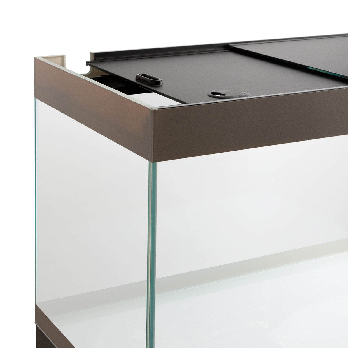 AQPET AQUARIUM RIVERIUM PLUS 90X50X55 H - 10 MM EXT. - AVEC ÉCLAIRAGE LED, FILTRE EXTERNE ET SUPPORT NOIR