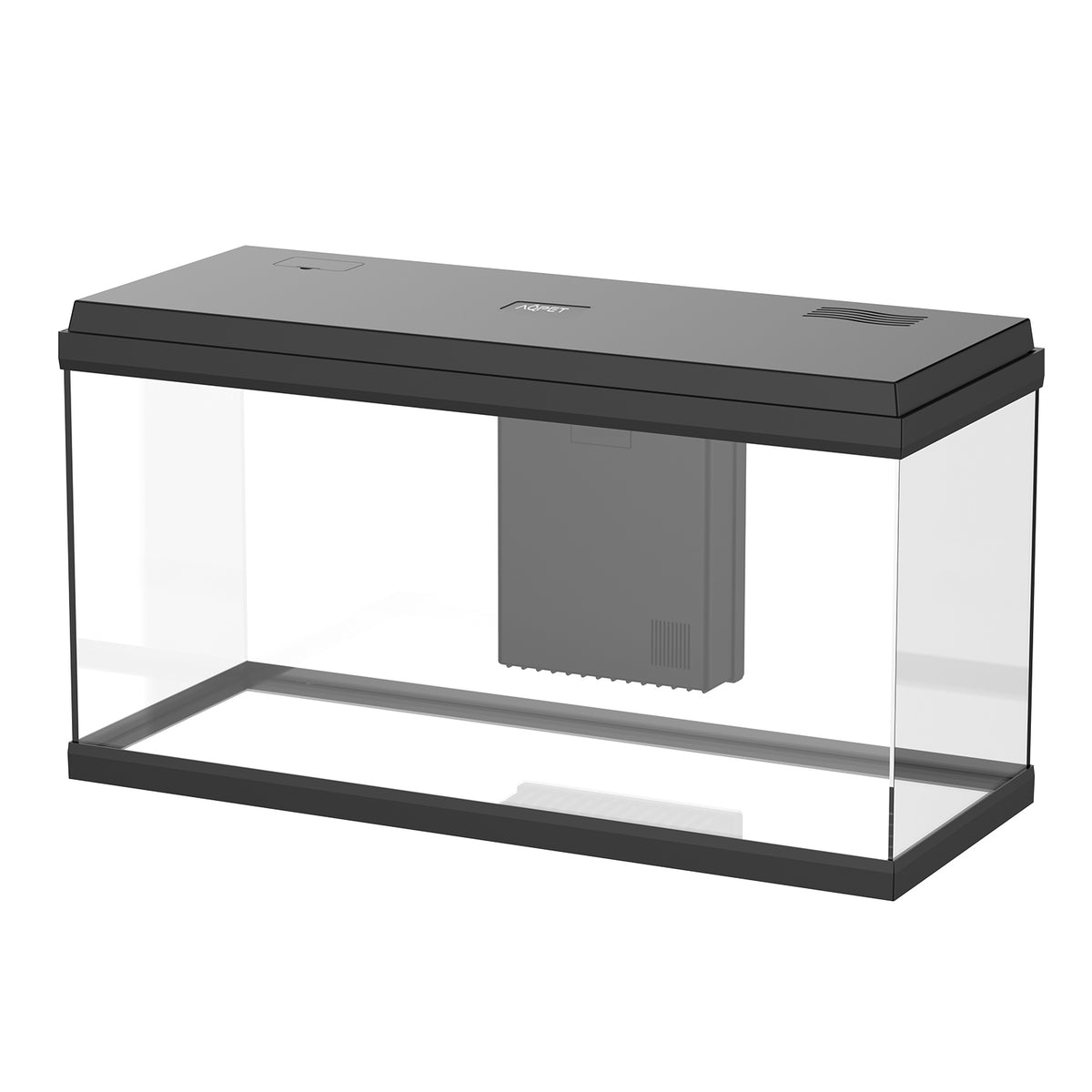 AQPET AQUARIUM SIMPLY LED 100 NOIR COMPLET AVEC DOUBLE ÉCLAIRAGE, FILTRE ET CHAUFFAGE - 80X32X45 H CM