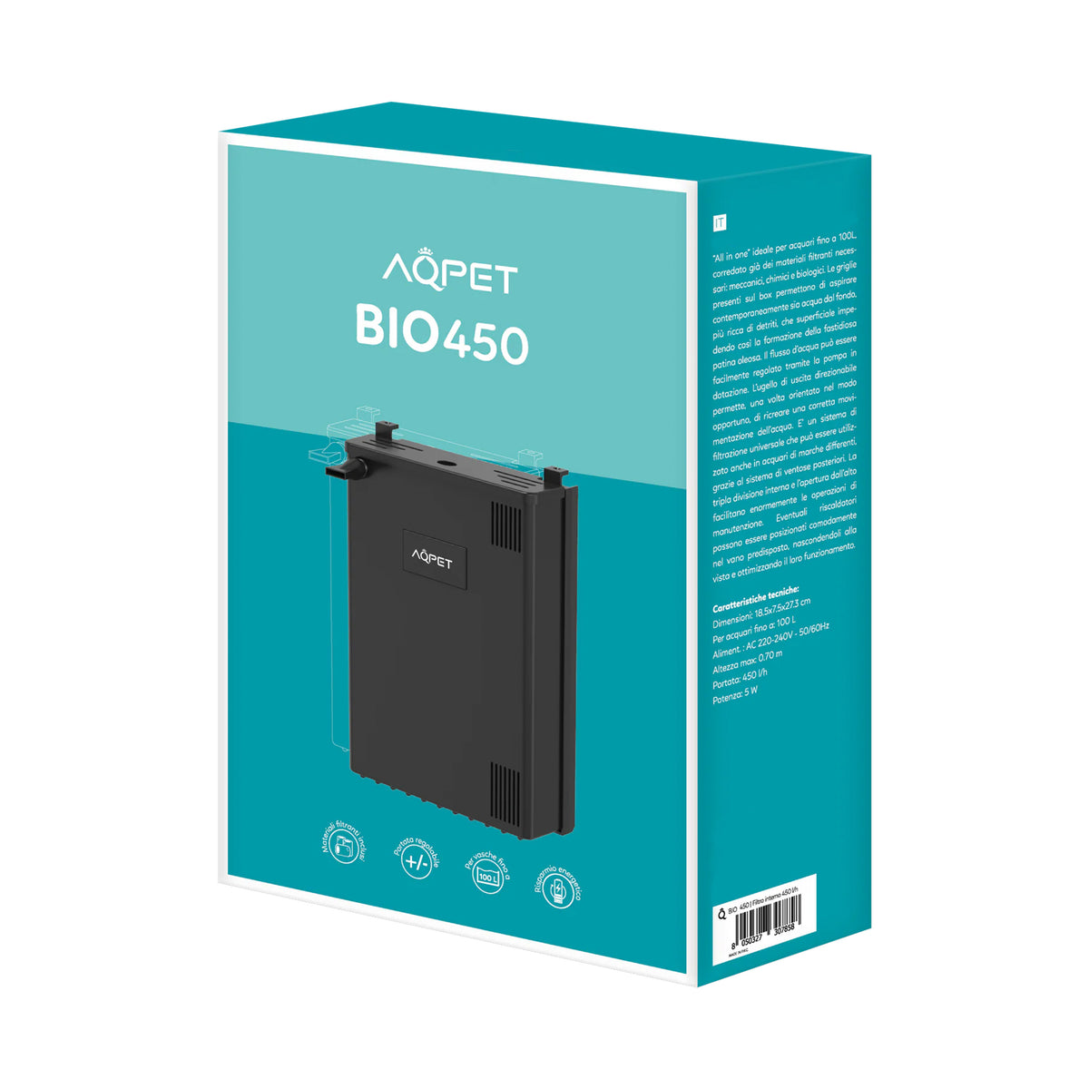 AQPET BIO 450 LT/H FILTRE INTERNE COMPLET UNIVERSEL - 100 LT