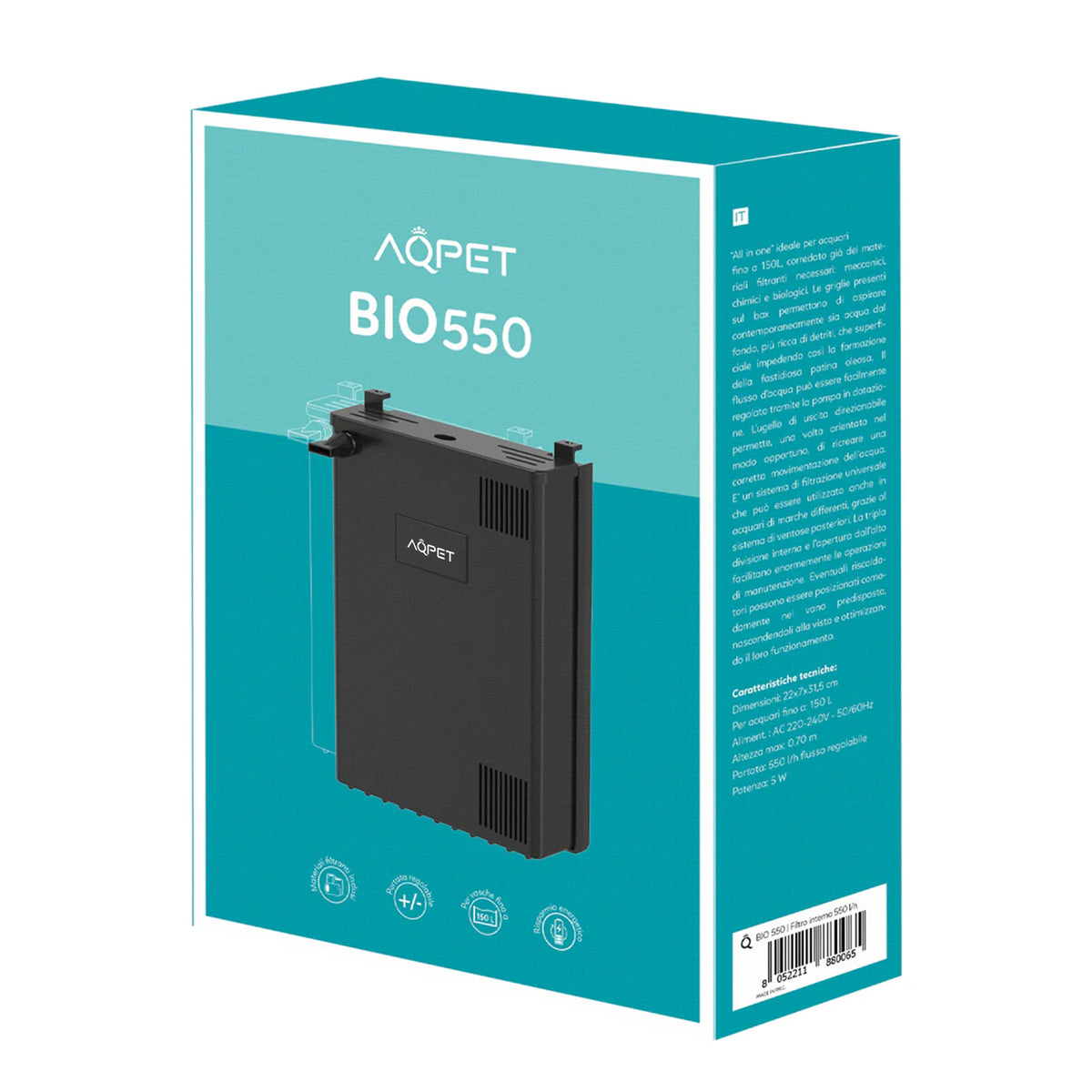 AQPET BIO 550 LT/H FILTRE INTERNE COMPLET UNIVERSEL - 150 LT