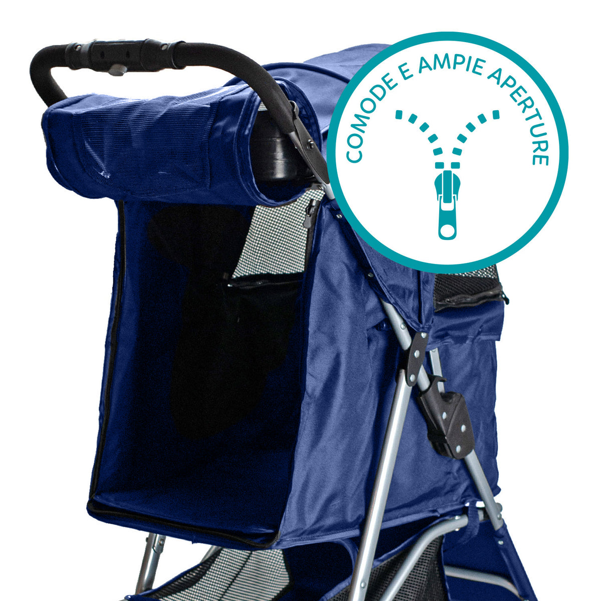 AQPET FRIENDS Poussette confortable et pratique pour chiens de taille moyenne / petite, pour chiens et chats, voyage en toute sécurité