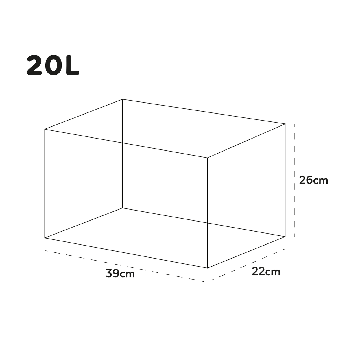 AQPET AQUARIUM ONE MINI EN VERRE 20 L 39x22x26h NOIR