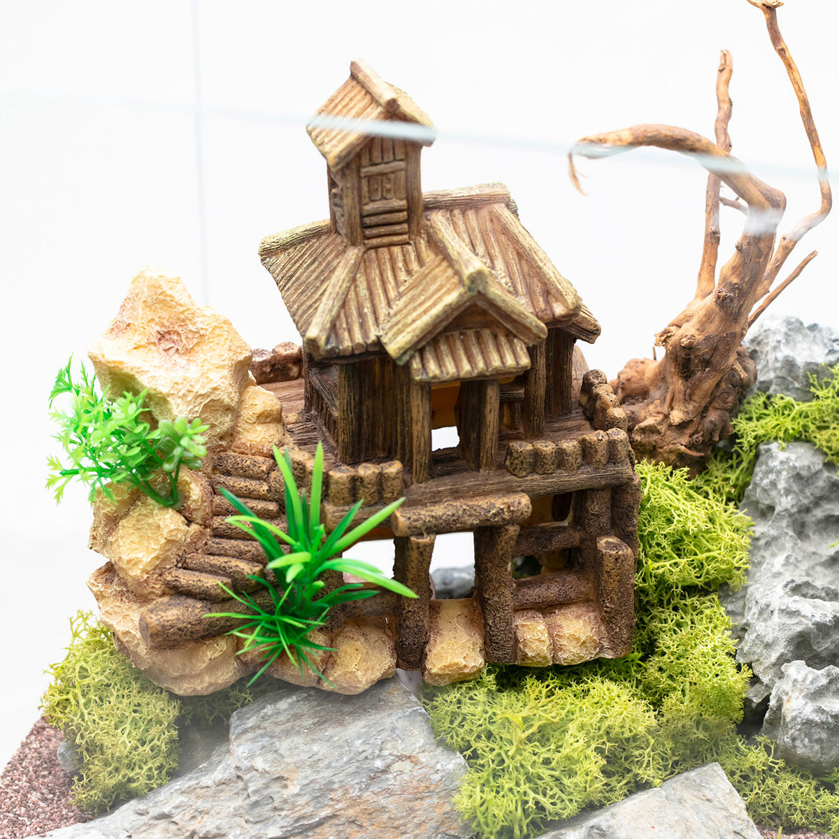 AQPET DECORART DÉCORATIONS POUR AQUARIUMS MOD. WOOD CASTLE 19*13*19