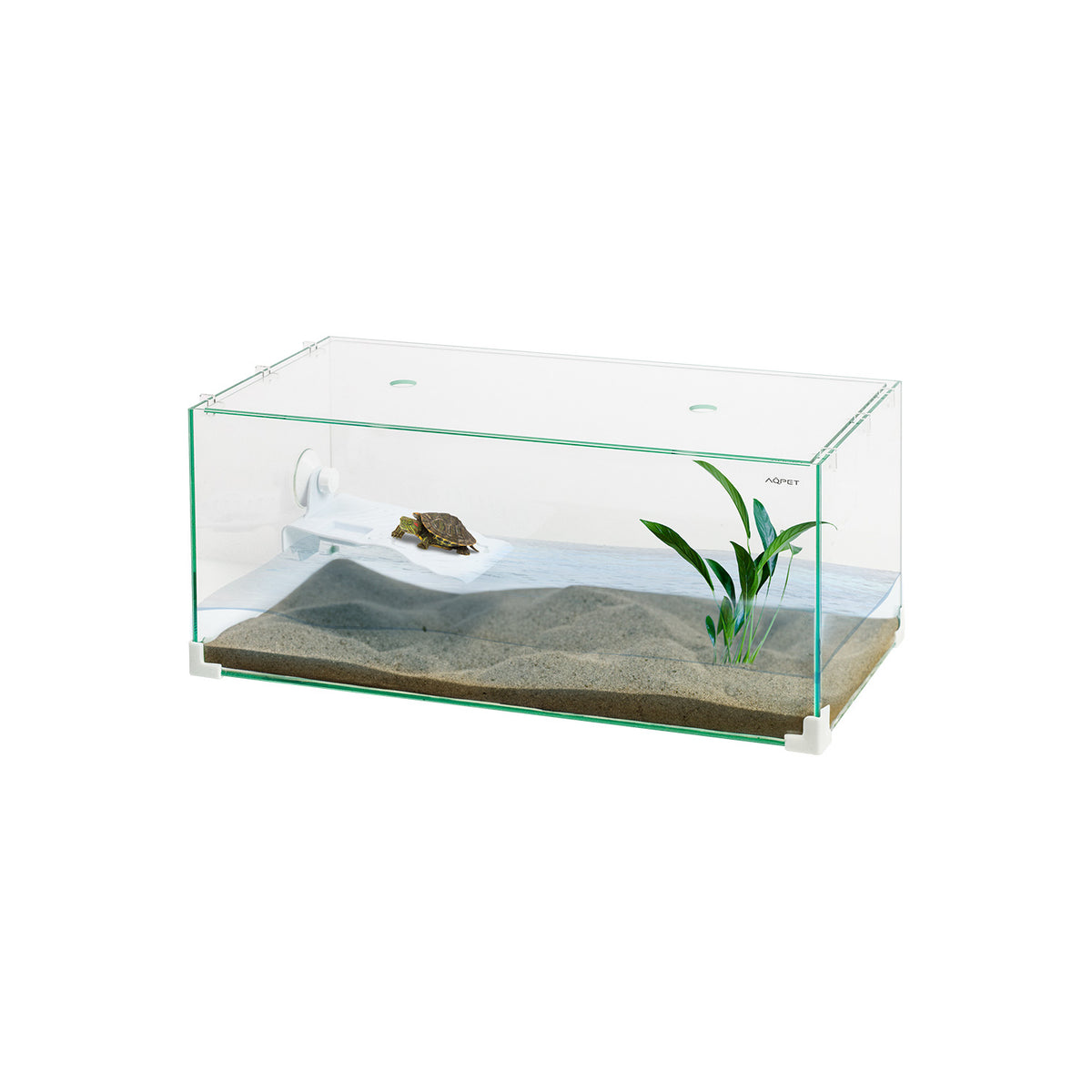 AQPET AQUATERRARIUM EN VERRE TORTUGA 40 - 40X24X17 CM AVEC ÎLOT