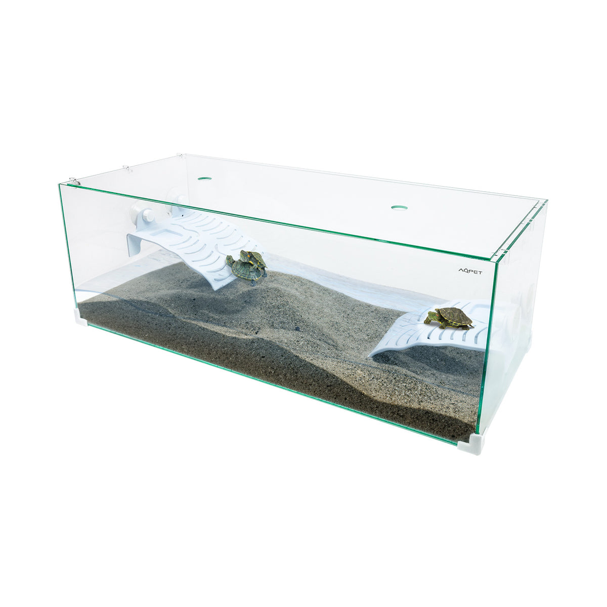 AQPET AQUATERRARIUM EN VERRE TORTUGA 80 - 80X35X28 CM AVEC ÎLOT