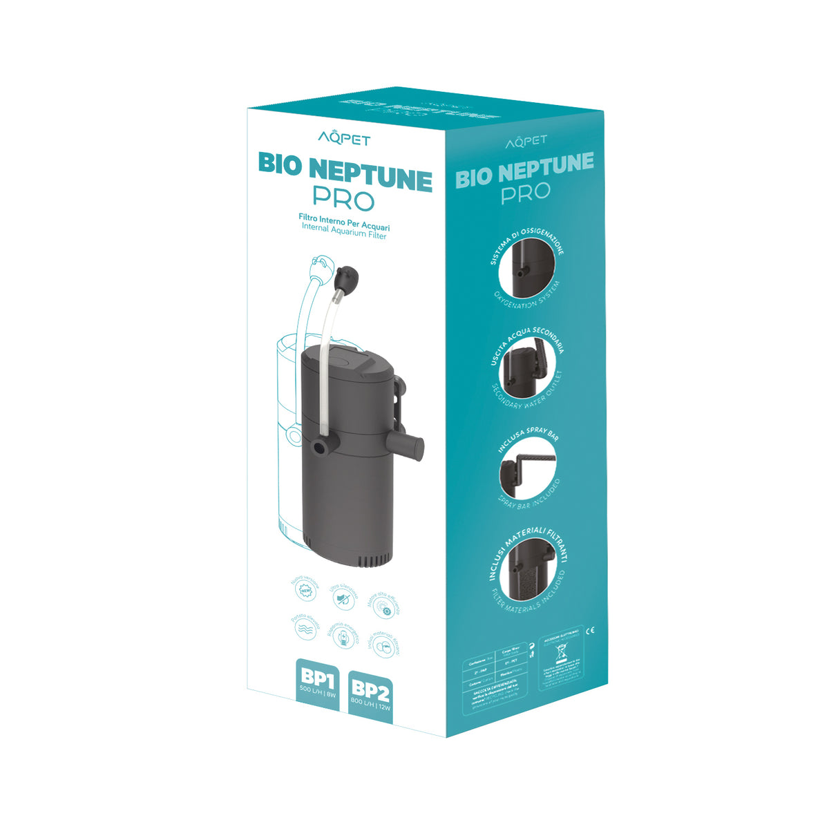 AQPET BIONEPTUNE PRO FILTRE INTERNE - AVEC MATÉRIAUX FILTRANTS (SAUF TUYAU ET RAMPE DE BRUMISATION)