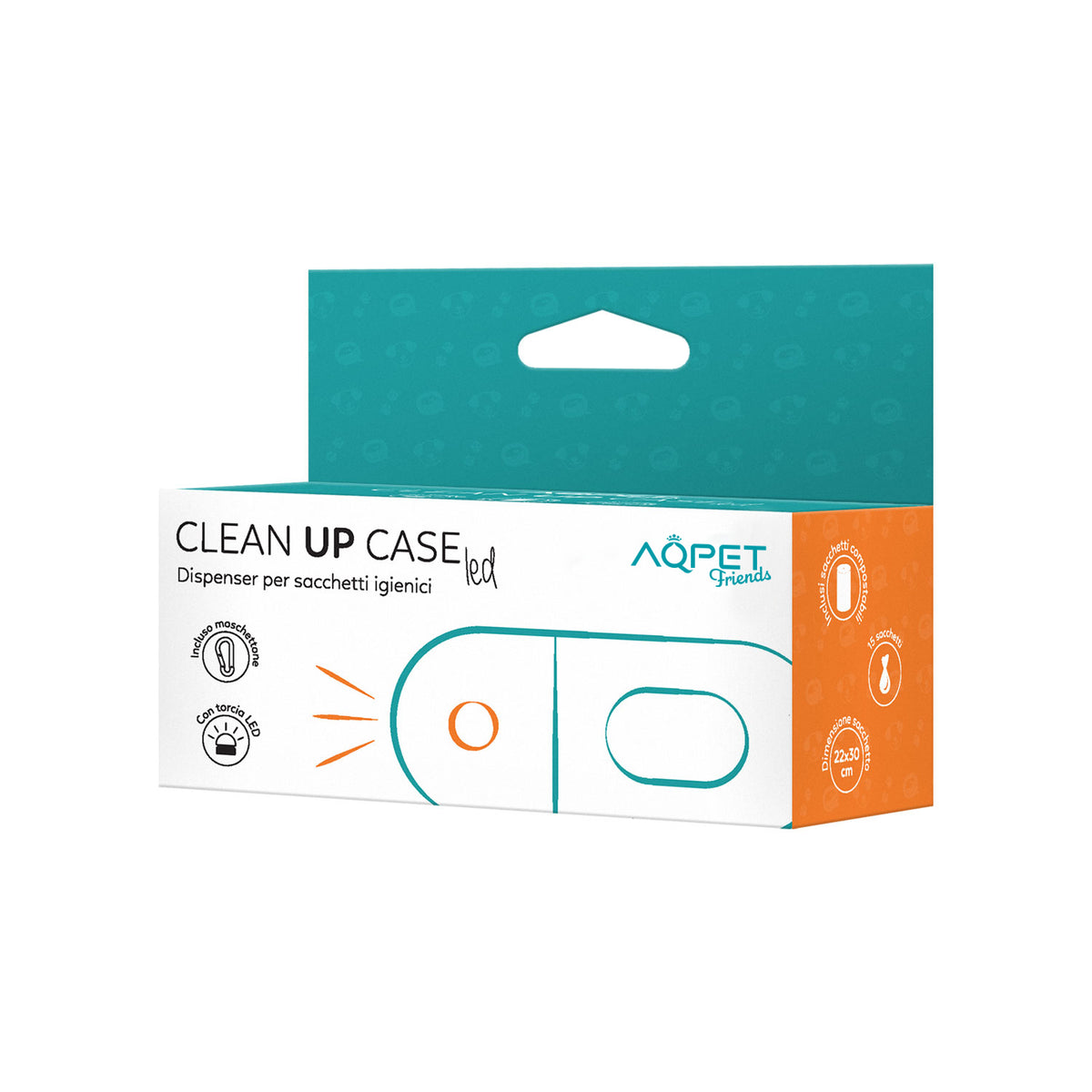 AQPET FRIENDS Distributeur en plastique avec lampe torche LED, sachets hygiéniques inclus