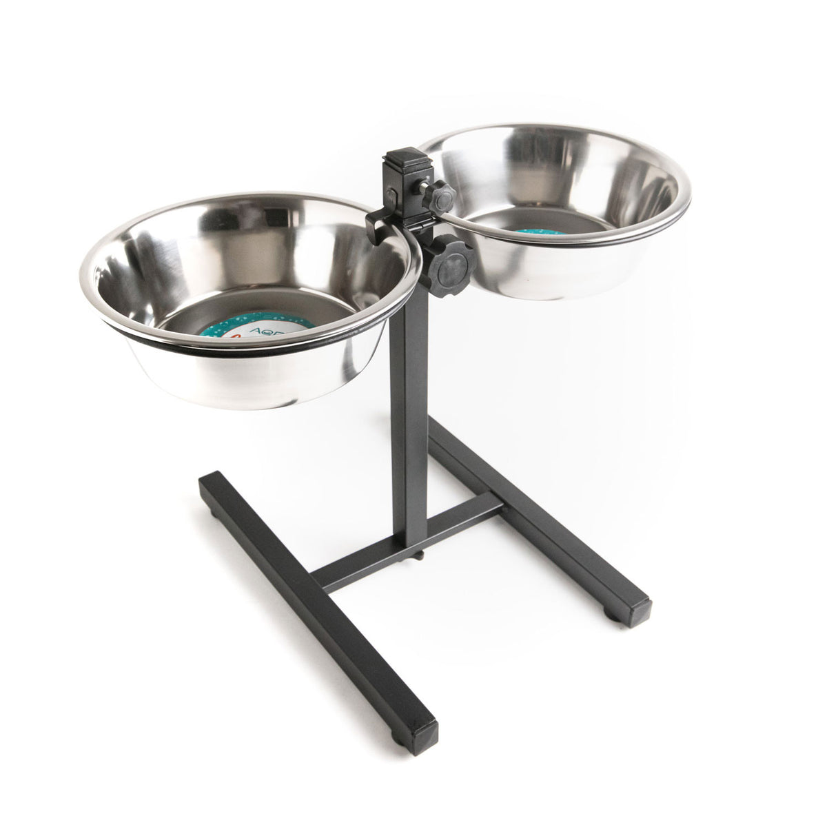 AQPET FRIENDS Gnammy Support H avec 2 écuelles surélevées en acier inoxydable, hauteur réglable, pour chiens, chats et petits animaux