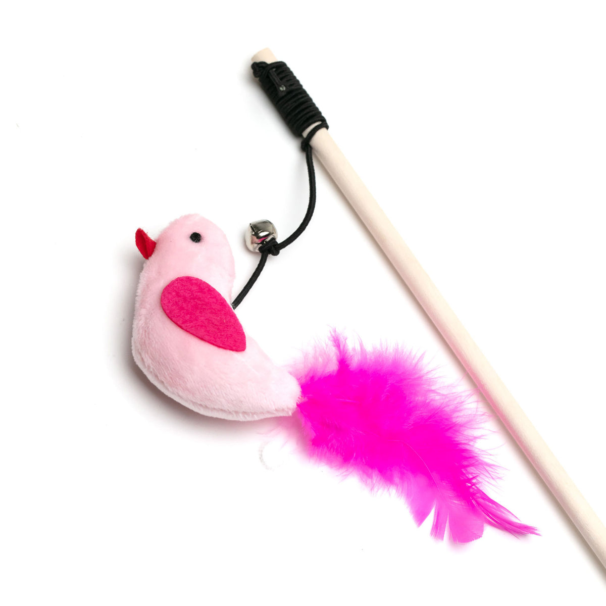 AQPET FRIENDS Cat Toy baguette avec perroquet en tissu et petite clochette – 40 cm, jouet pour chats