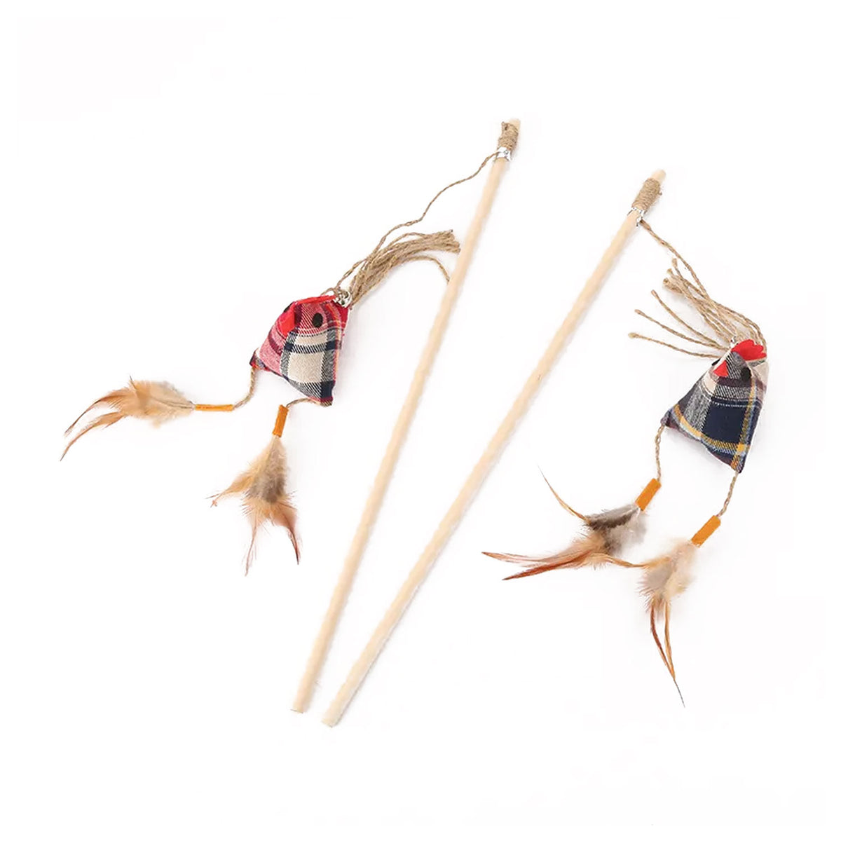 AQPET FRIENDS Cat Toy baguette avec coq en tissu et petites plumes – 40 cm, jouet pour chats