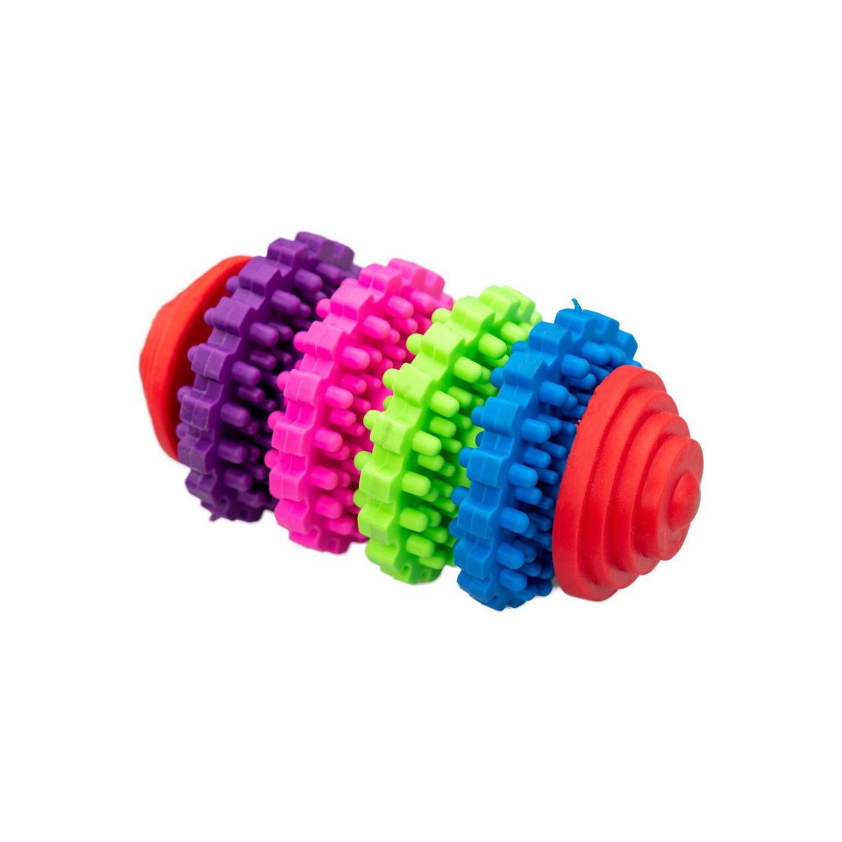AQPET FRIENDS AQPET Jouet dentaire pour chien, cylindre coloré en caoutchouc, jouet amusant pour chien