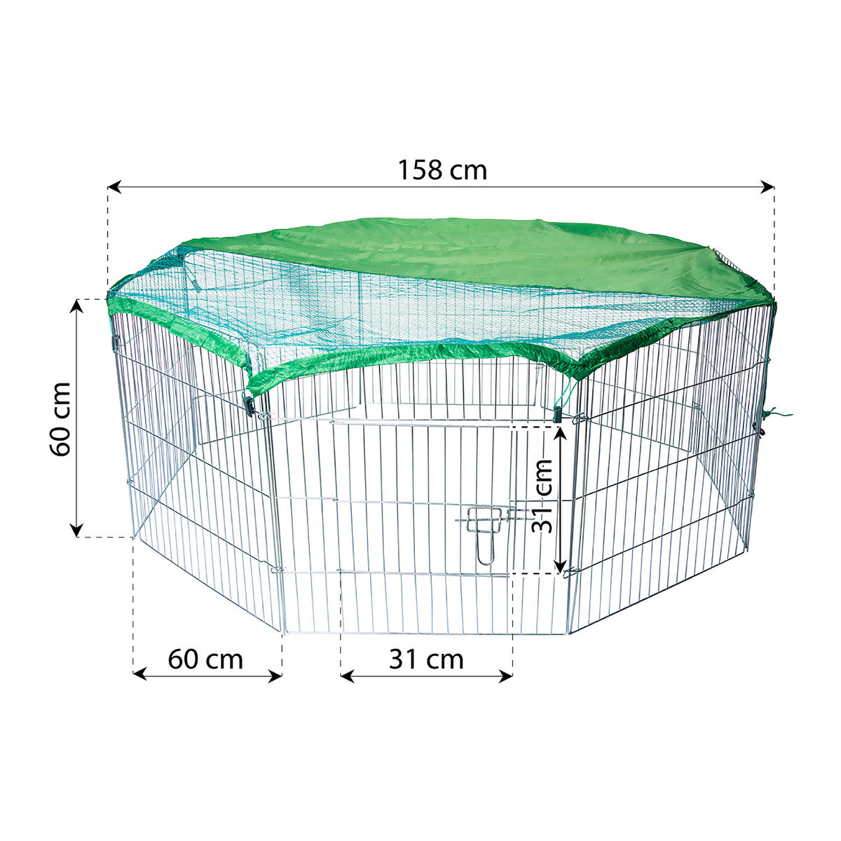 AQPET FRIENDS Enclos extérieur pour animaux 60x60cm - Parc avec filet pare-soleil pour chiens, chats et rongeurs - Enclos sûr et résistant pour le jardin et les espaces extérieurs