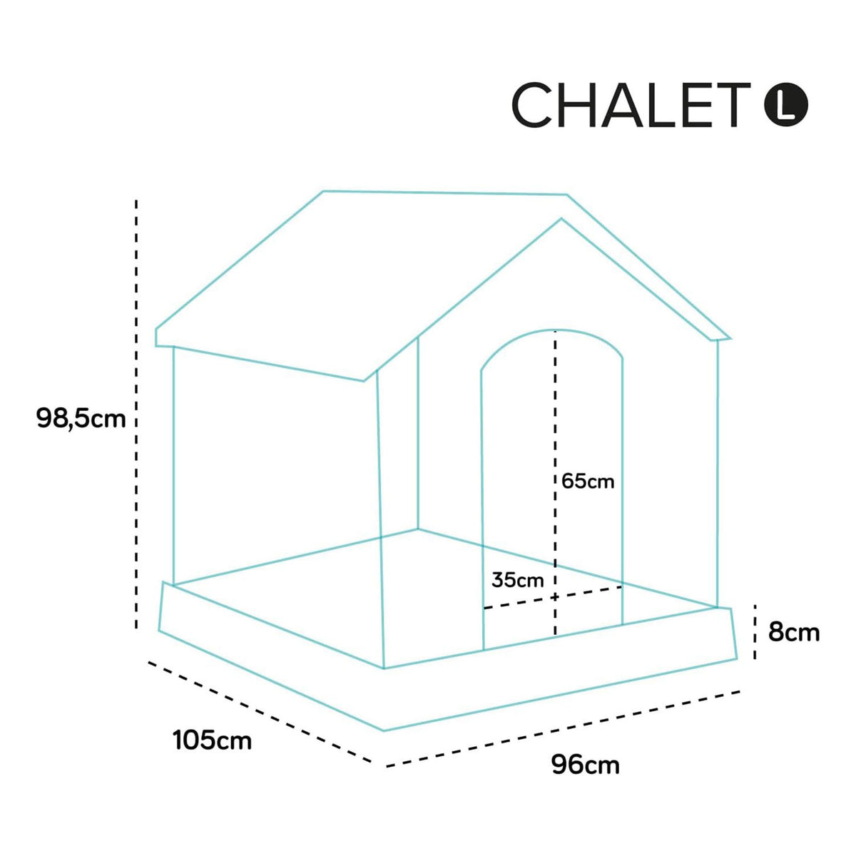AQPET FRIENDS Chalet Niche en plastique imperméable pour chiens et chats, confort et détente, pour intérieur et extérieur