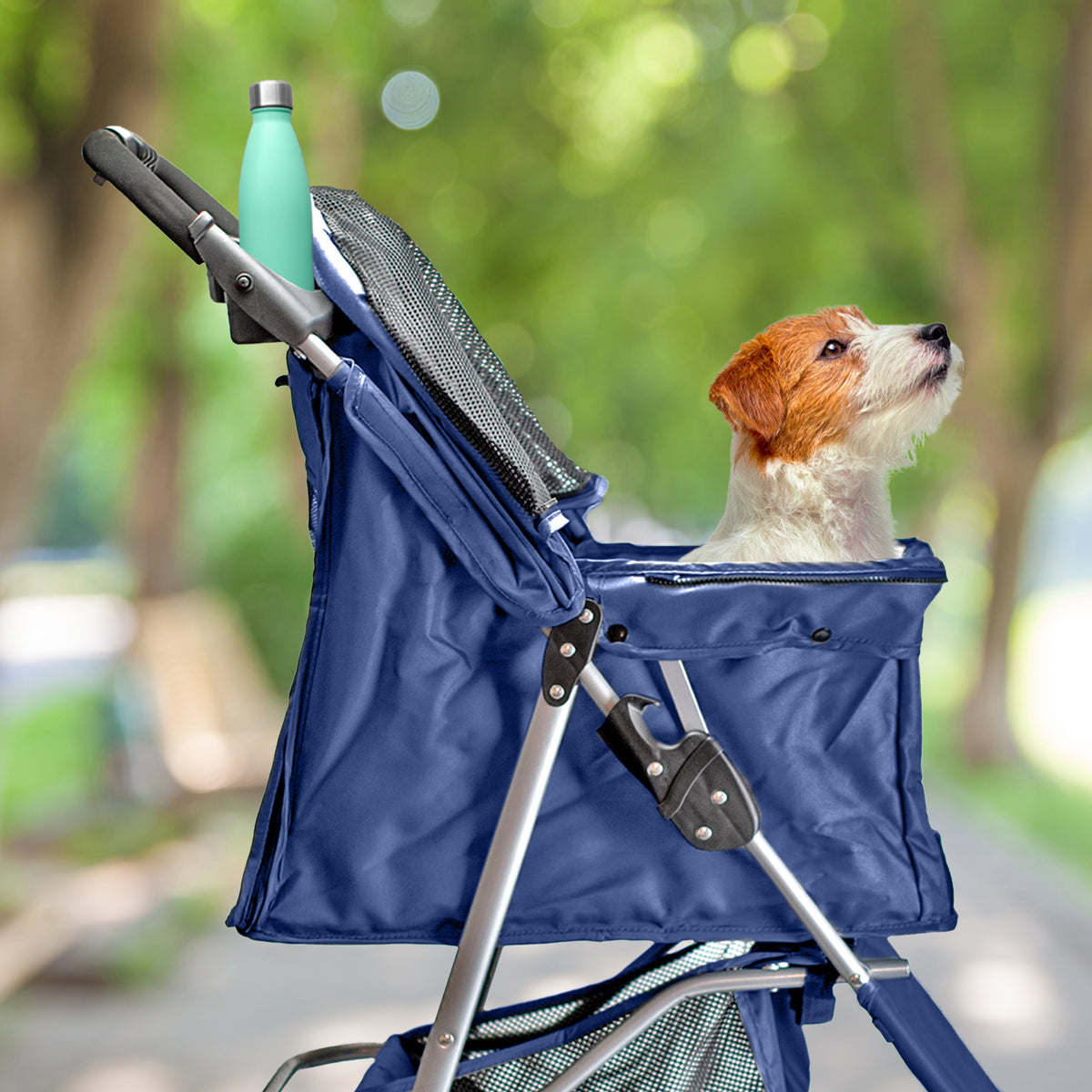 AQPET FRIENDS Poussette confortable et pratique pour chiens de taille moyenne / petite, pour chiens et chats, voyage en toute sécurité