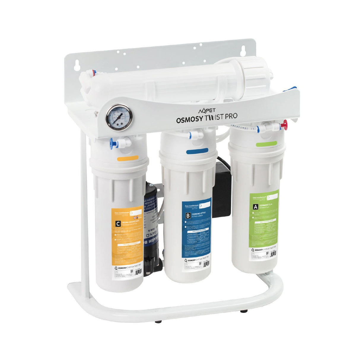 AQPET OSMOSY TWIST SYSTÈME D'OSMOSE INVERSE TWIST 4 PRO ÉTAPES 75 GALLONS VONTRON, NOUVEAU SYSTÈME DE DÉCONNEXION RAPIDE