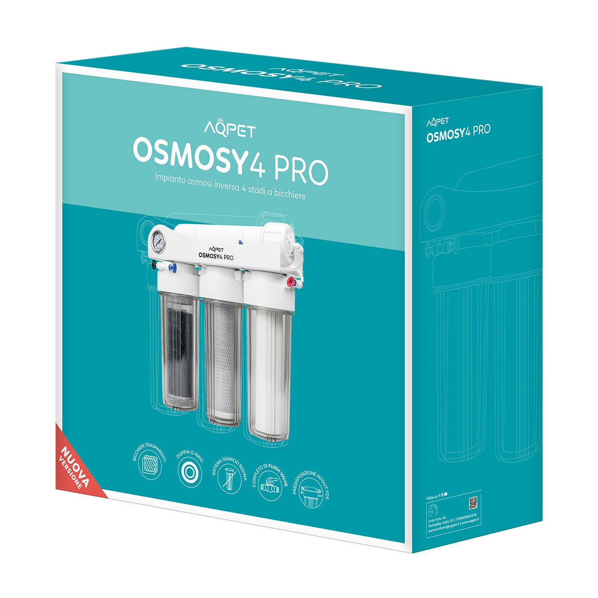 AQPET OSMOSY4 SYSTÈME D'OSMOSE À 4 ÉTAPES À BOLS 10" PRO