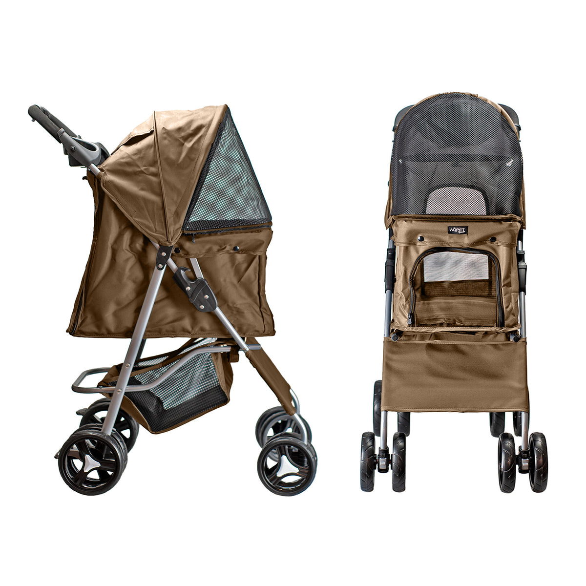 AQPET FRIENDS Poussette confortable et pratique pour chiens de taille moyenne / petite, pour chiens et chats, voyage en toute sécurité