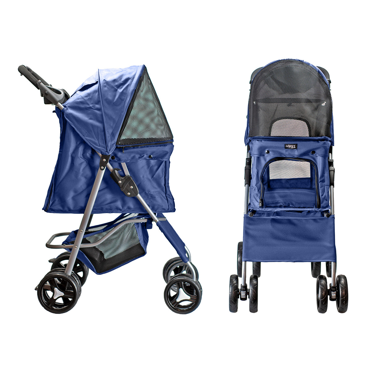 AQPET FRIENDS Poussette confortable et pratique pour chiens de taille moyenne / petite, pour chiens et chats, voyage en toute sécurité