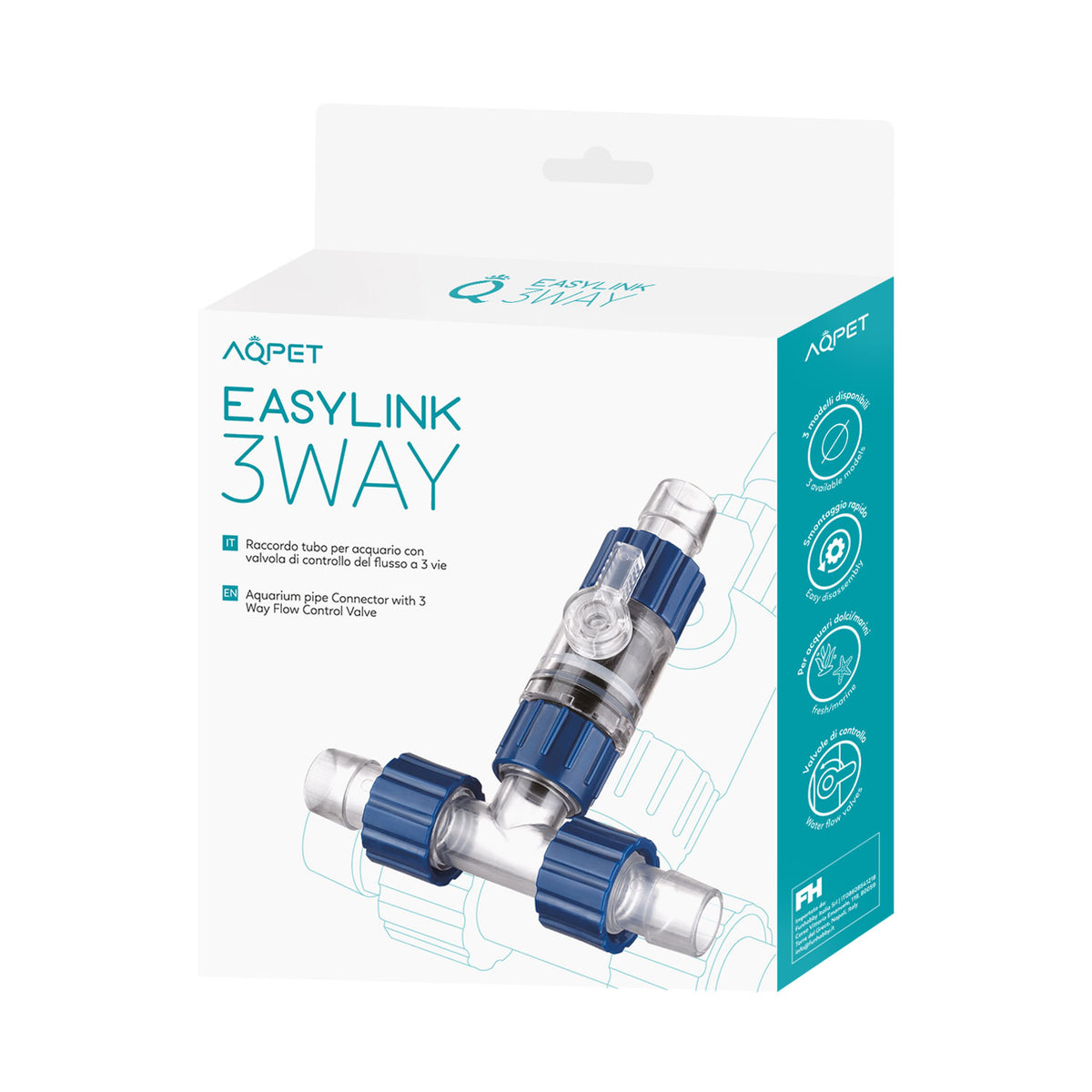 AQPET RACCORD POUR TUYAUX AVEC VANNE EASYLINK 3WAY