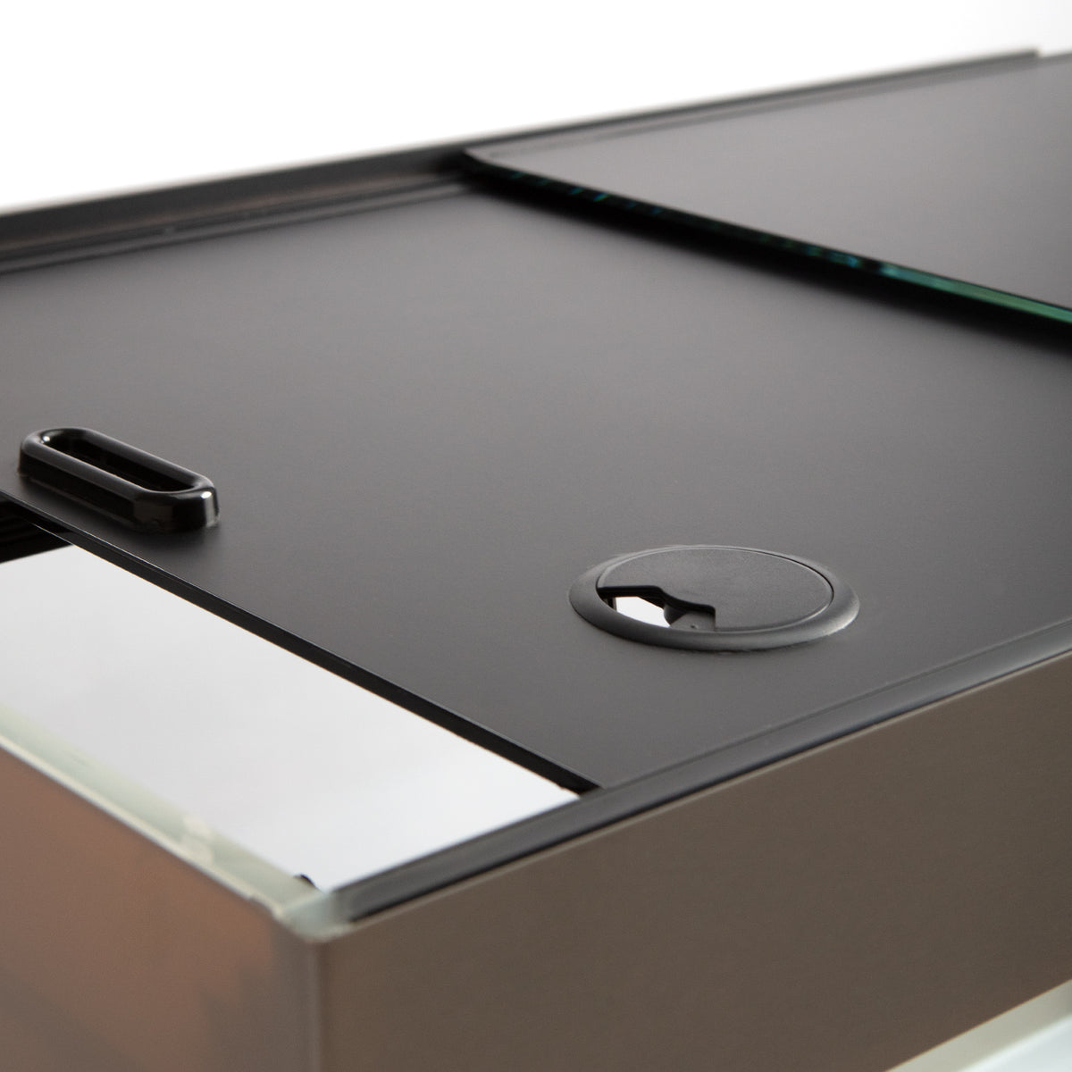 AQPET AQUARIUM RIVERIUM PLUS 90X50X55 H - 10 MM EXT. - AVEC ÉCLAIRAGE LED, FILTRE EXTERNE ET SUPPORT NOIR