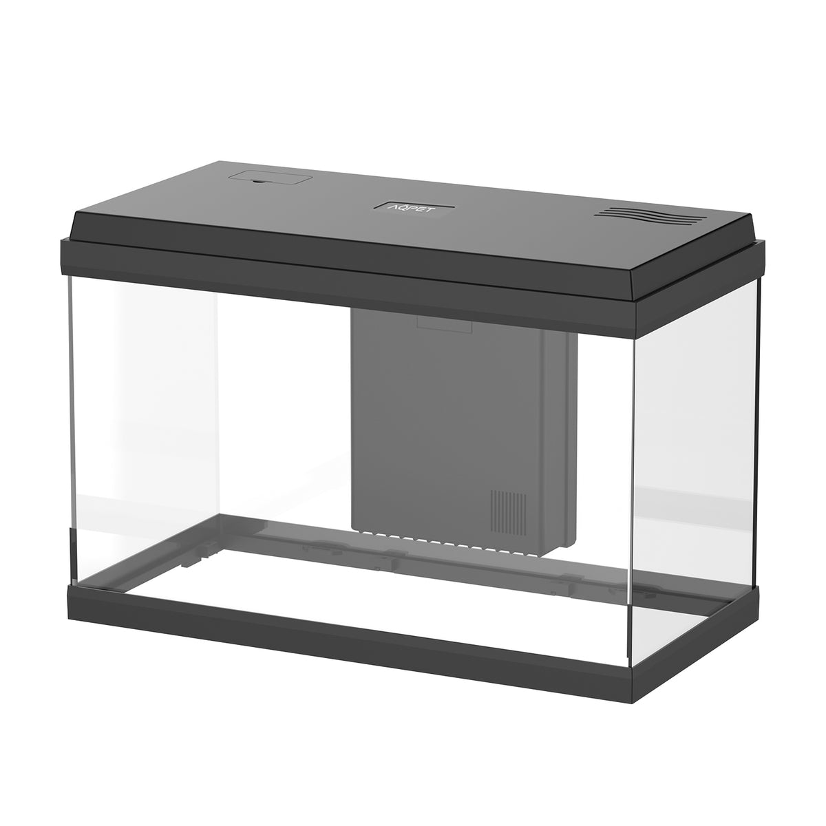 AQPET AQUARIUM SIMPLY LED 60 NOIR COMPLET AVEC ÉCLAIRAGE, FILTRE ET CHAUFFAGE - 59X30X39 H CM