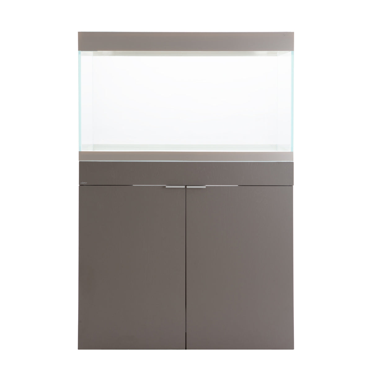 AQPET AQUARIUM RIVERIUM PLUS 90X50X55 H - 10 MM EXT. - AVEC ÉCLAIRAGE LED, FILTRE EXTERNE ET SUPPORT TAUPE