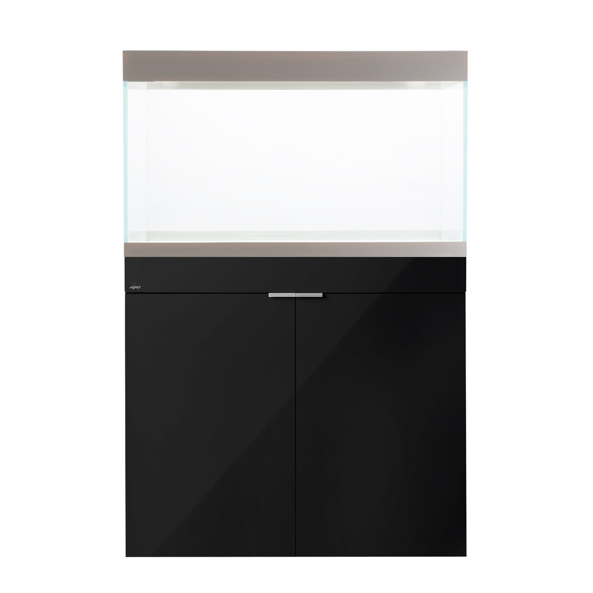 AQPET AQUARIUM RIVERIUM PLUS 90X50X55 H - 10 MM EXT. - AVEC ÉCLAIRAGE LED, FILTRE EXTERNE ET SUPPORT NOIR