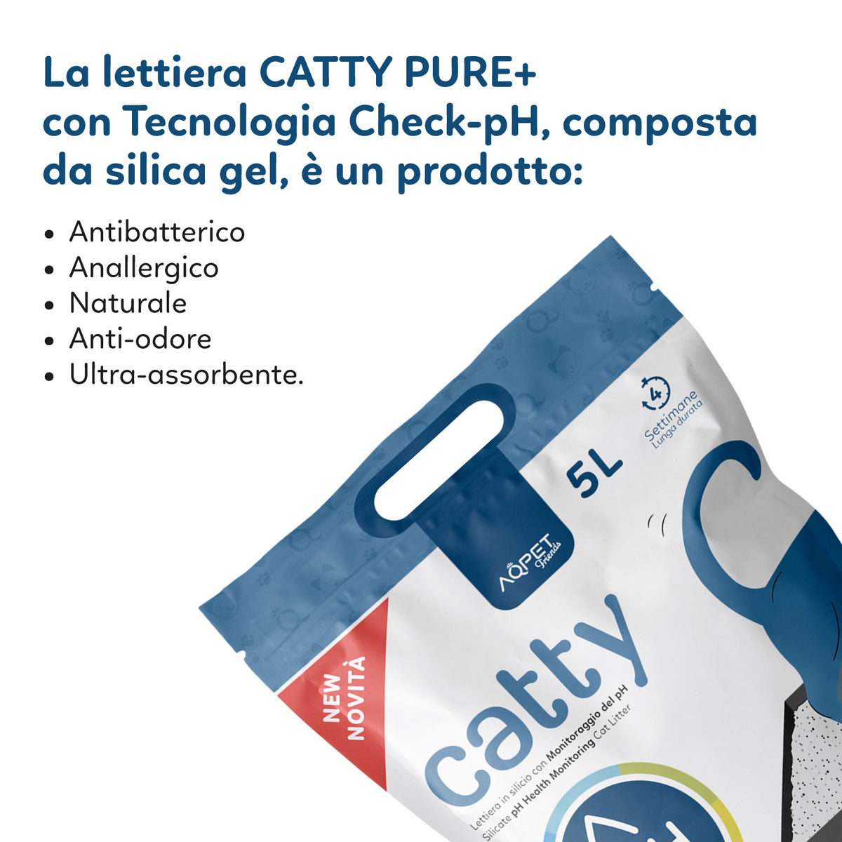 AQPET FRIENDS Litière en silice Catty parfum contrôle du pH pour chats, super absorbante, anti-odeurs, hygiène du chat
