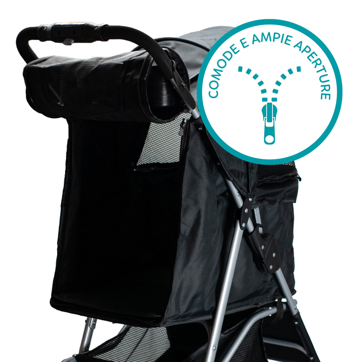 AQPET FRIENDS Poussette confortable et pratique pour chiens de taille moyenne / petite, pour chiens et chats, voyage en toute sécurité