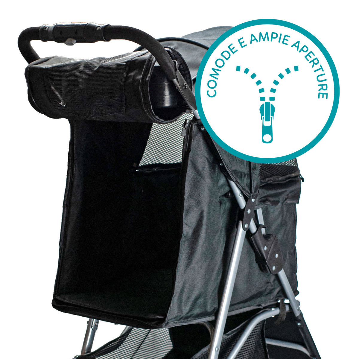 AQPET FRIENDS Poussette confortable et pratique pour chiens de taille moyenne / petite, pour chiens et chats, voyage en toute sécurité