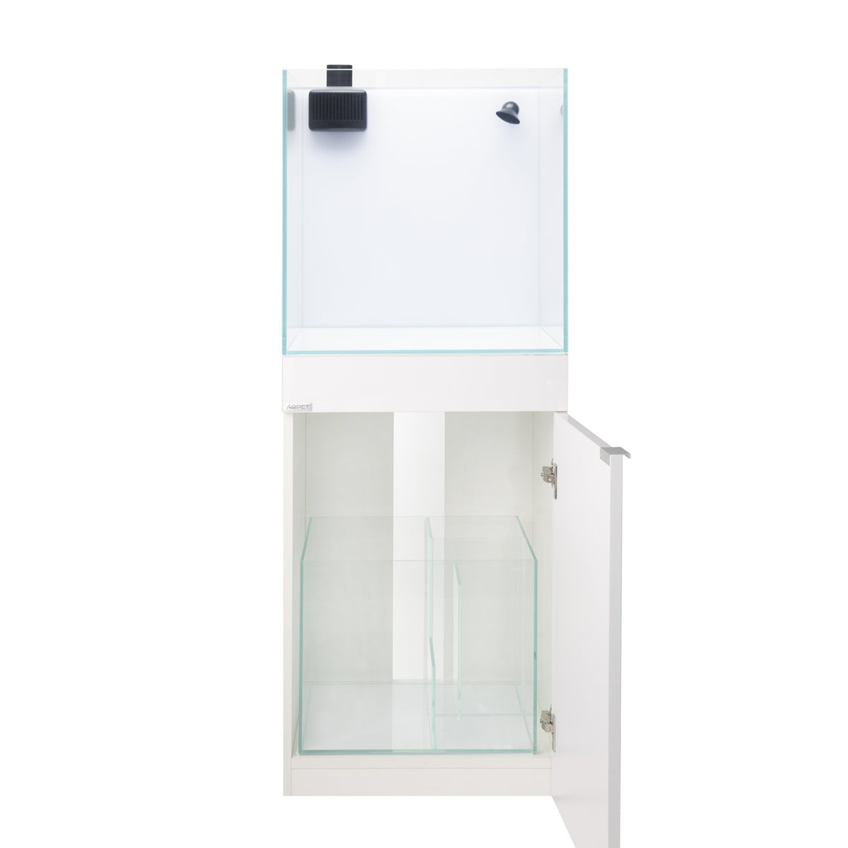 AQPET KIT AQUARIUM KUBIC 50 REEF EN VERRE EXTRA-CLAIR COULEUR BLANCHE