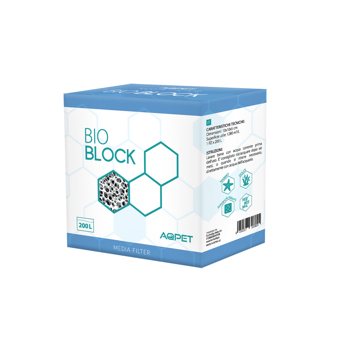 AQPET MATÉRIAU FILTRANT BRIQUE BIO BLOCK 10X10X5CM