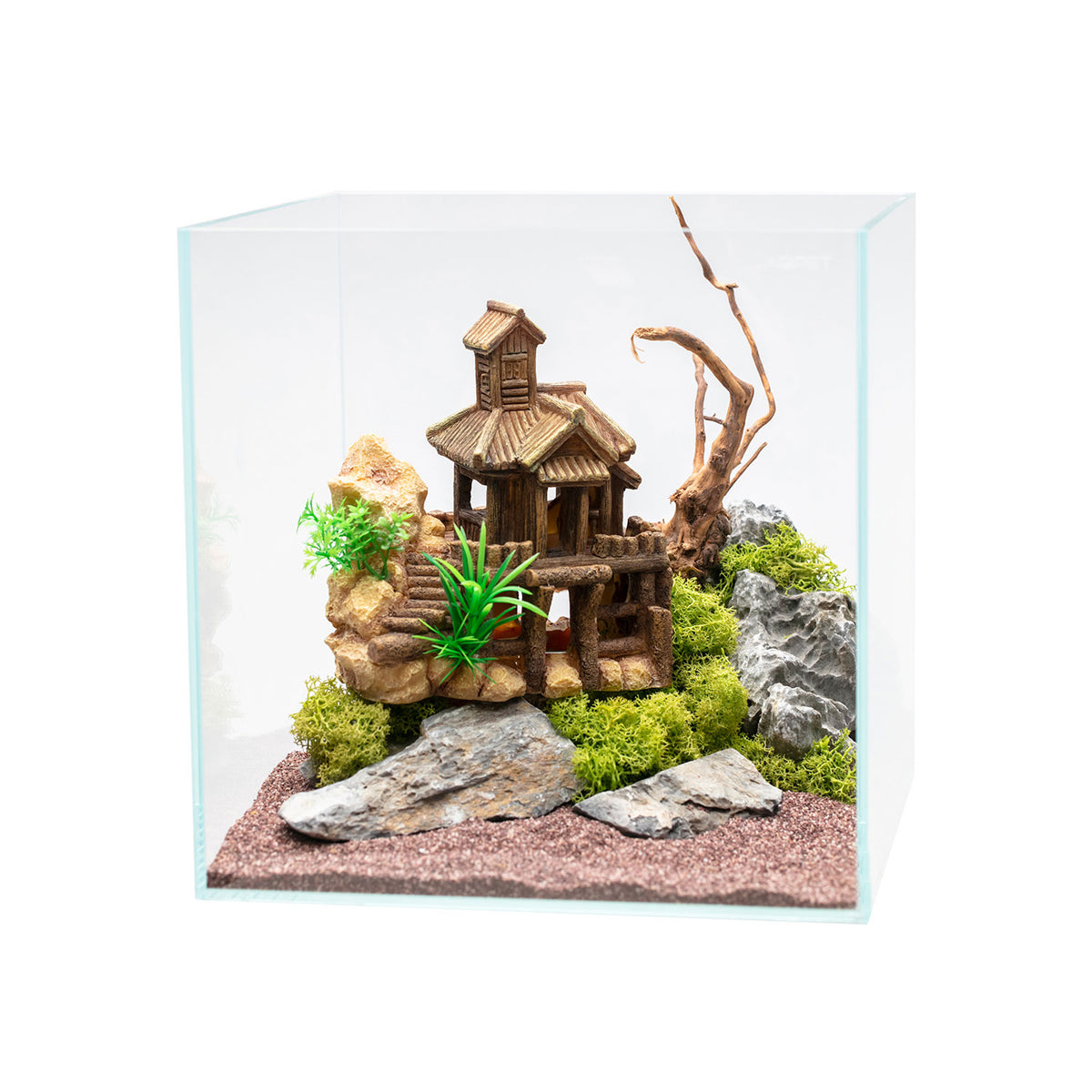 AQPET DECORART DÉCORATIONS POUR AQUARIUMS MOD. WOOD CASTLE 19*13*19