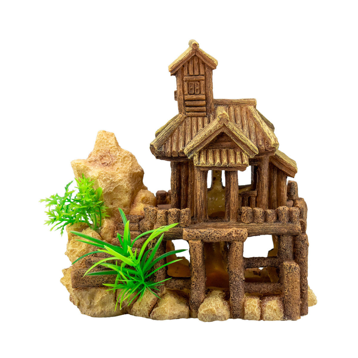 AQPET DECORART DÉCORATIONS POUR AQUARIUMS MOD. WOOD CASTLE 19*13*19