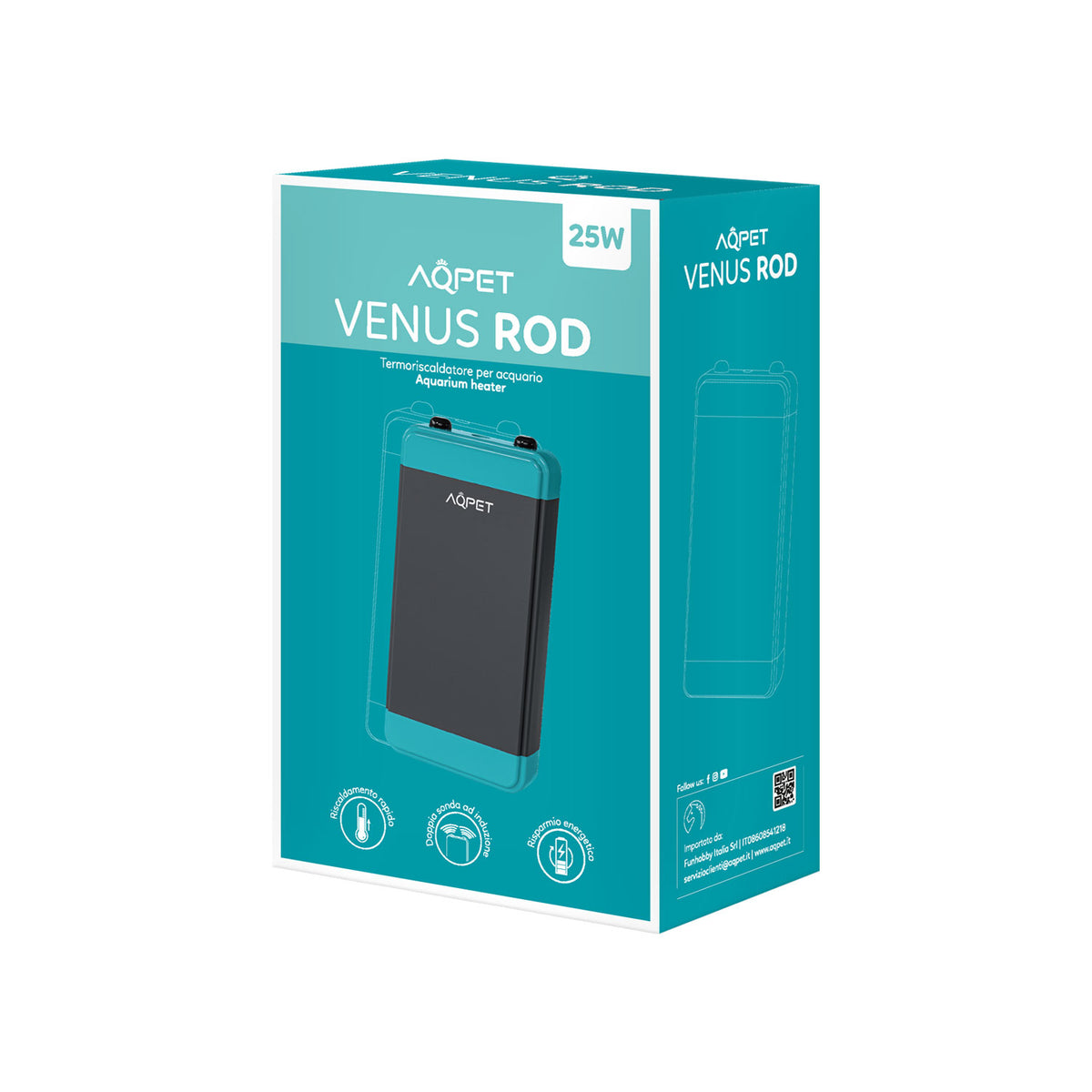 AQPET CHAUFFE-EAU VENUS XS ROD 25 WATT NEW