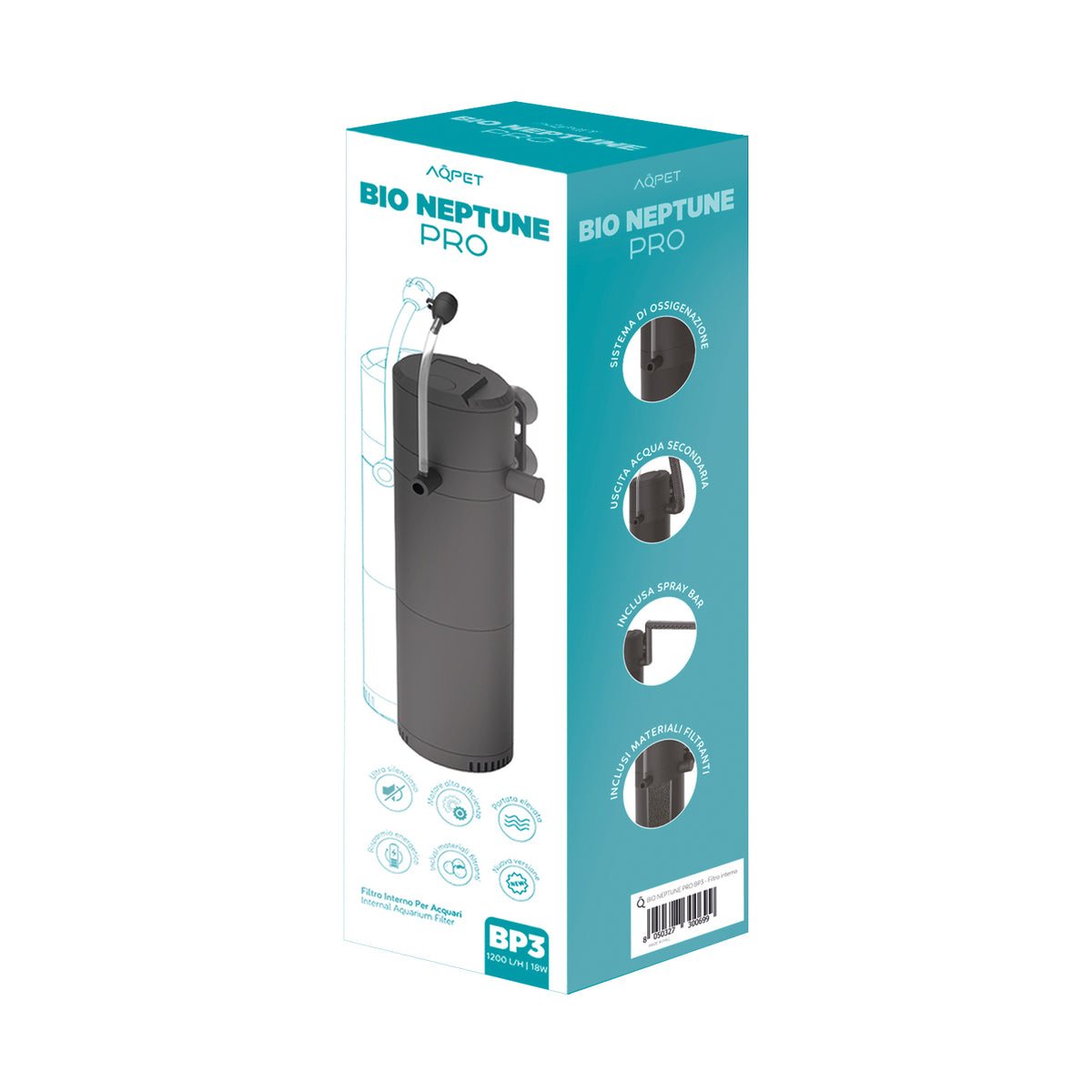 AQPET BIONEPTUNE PRO FILTRE INTERNE - AVEC MATÉRIAUX FILTRANTS (SAUF TUYAU ET RAMPE DE BRUMISATION)
