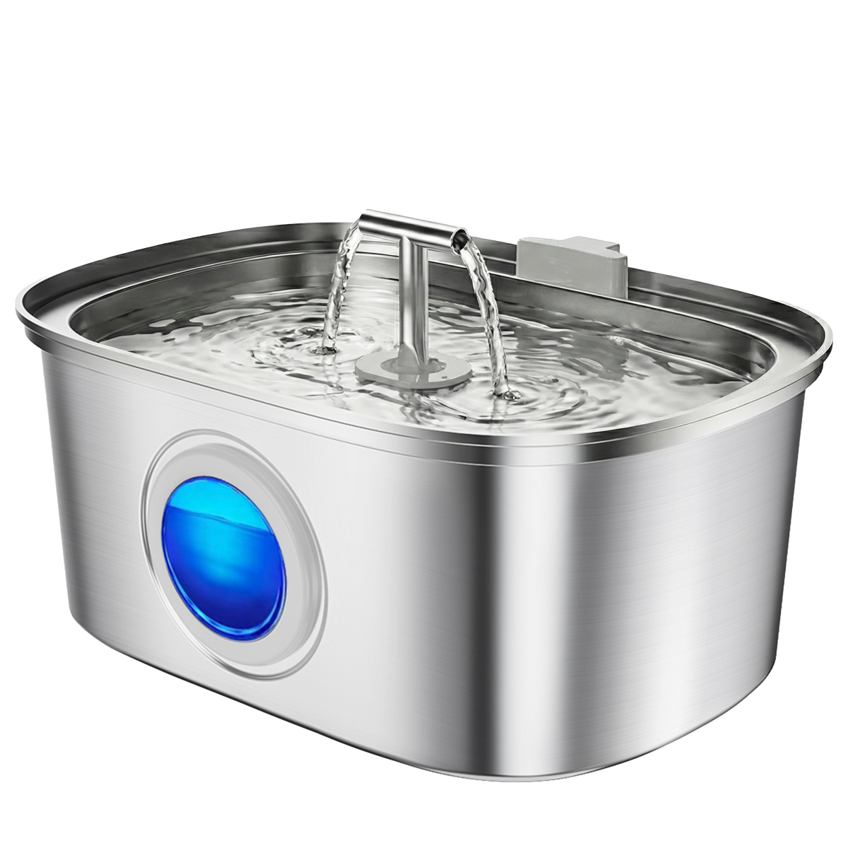 AQPET FRIENDS Fontaine pour chats en acier inoxydable 3.2L – Distributeur d’eau automatique ultra-silencieux avec filtre multicouche – Fontaine pour chats et chiens, eau toujours propre