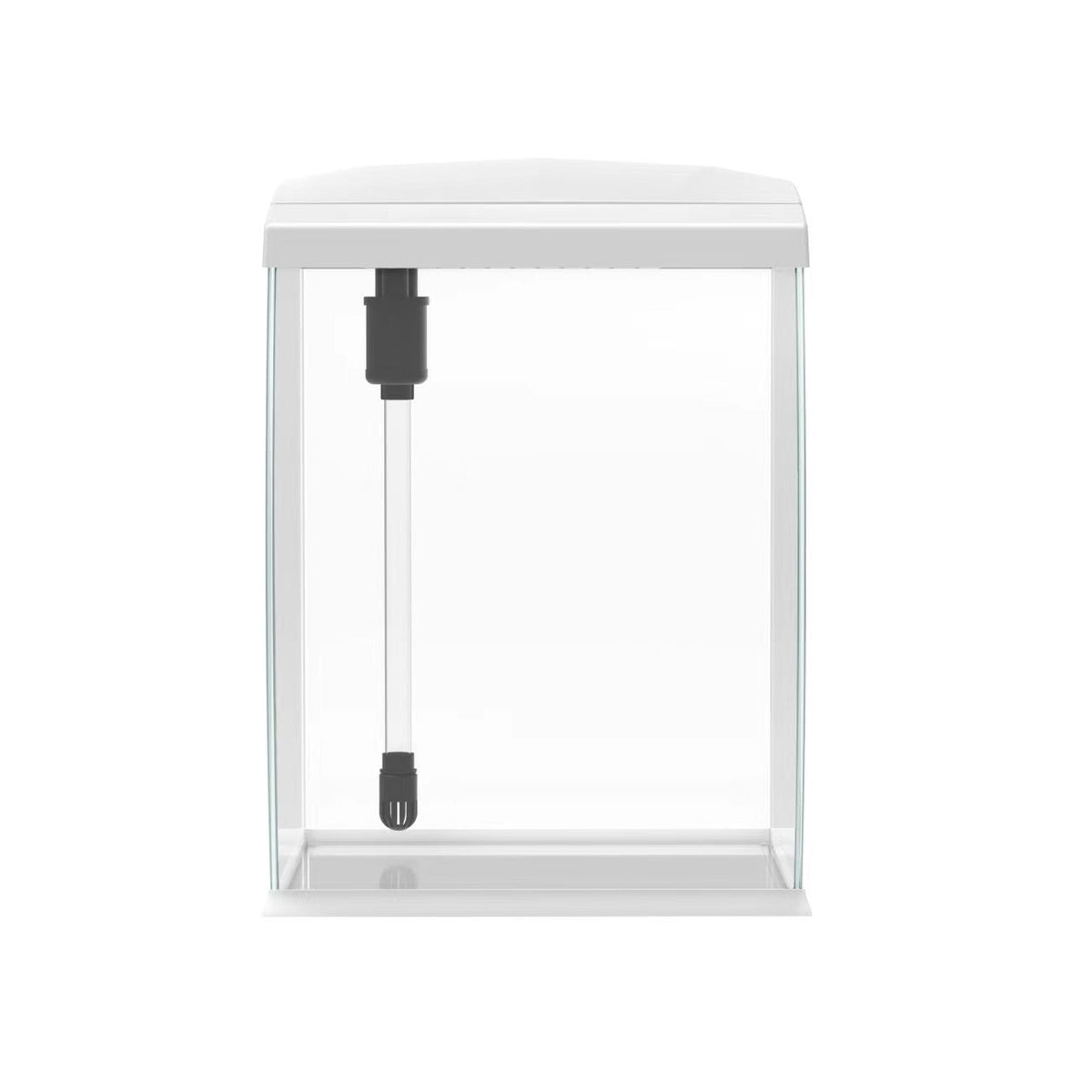 AQPET CURVE AQUARIUM PANORAMIQUE EN VERRE DE BUREAU - AVEC FILTRE, CHAUFFAGE - BLANC