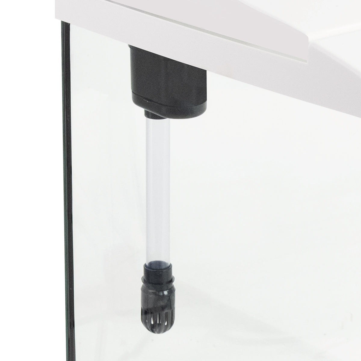 AQPET CURVE AQUARIUM PANORAMIQUE EN VERRE DE BUREAU - AVEC FILTRE, CHAUFFAGE - BLANC