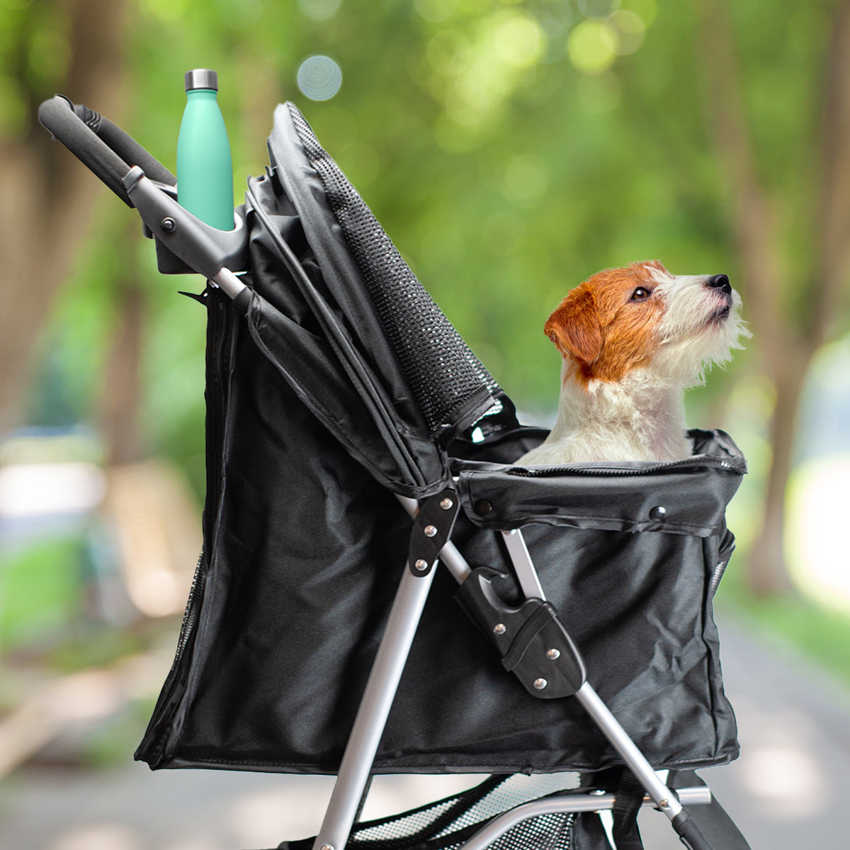 AQPET FRIENDS Poussette confortable et pratique pour chiens de taille moyenne / petite, pour chiens et chats, voyage en toute sécurité