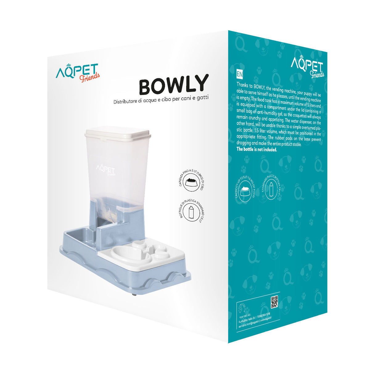 AQPET FRIENDS Bowly Distributeur automatique de nourriture et d’eau