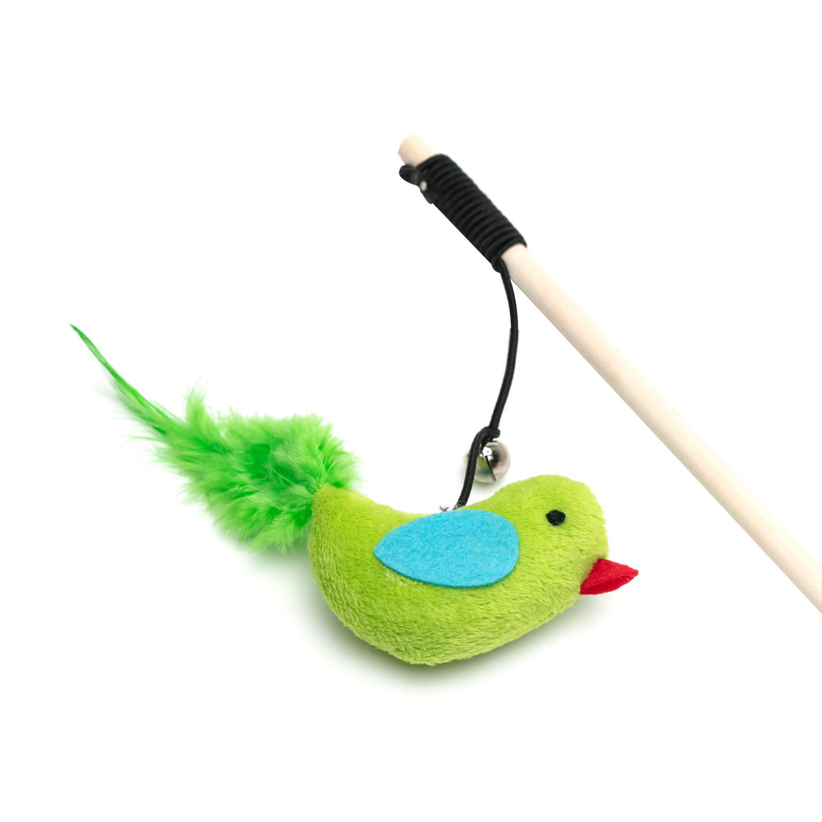 AQPET FRIENDS Cat Toy baguette avec perroquet en tissu et petite clochette – 40 cm, jouet pour chats