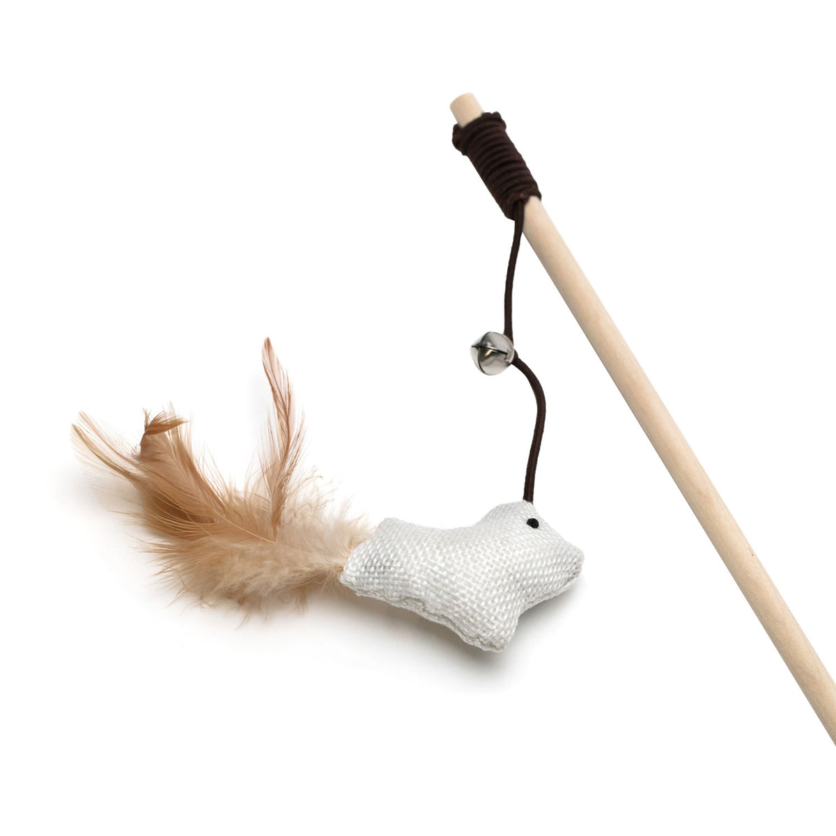 AQPET FRIENDS Cat Toy baguette avec peluche et plumes – 3X15/40 cm, jouet pour chats