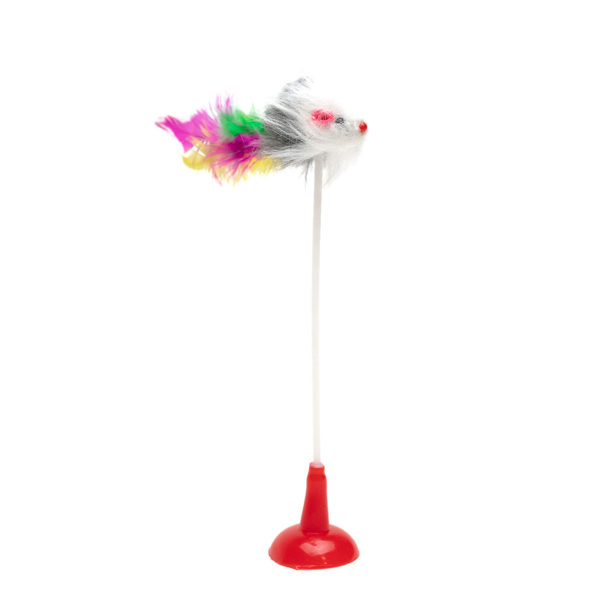 AQPET FRIENDS Jouet pour chat Souris sur ressort avec base à ventouse - 20 cm Jeu pour chats