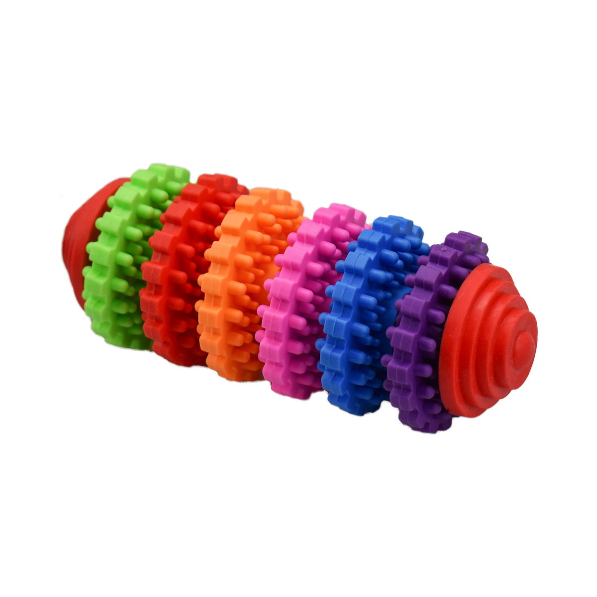 AQPET FRIENDS AQPET Jouet dentaire pour chien, cylindre coloré en caoutchouc, jouet amusant pour chien