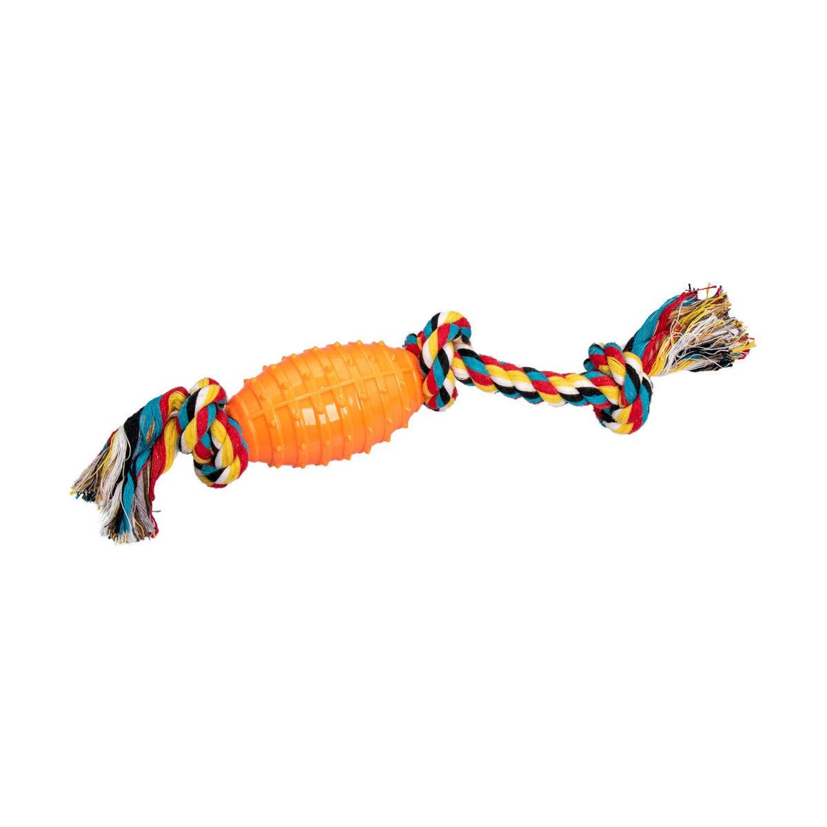 AQPET FRIENDS AQPET jouet pour chien Smarty corde et balle ovale en caoutchouc 38 Cm, jeu pour chiens, divertissement pour animaux