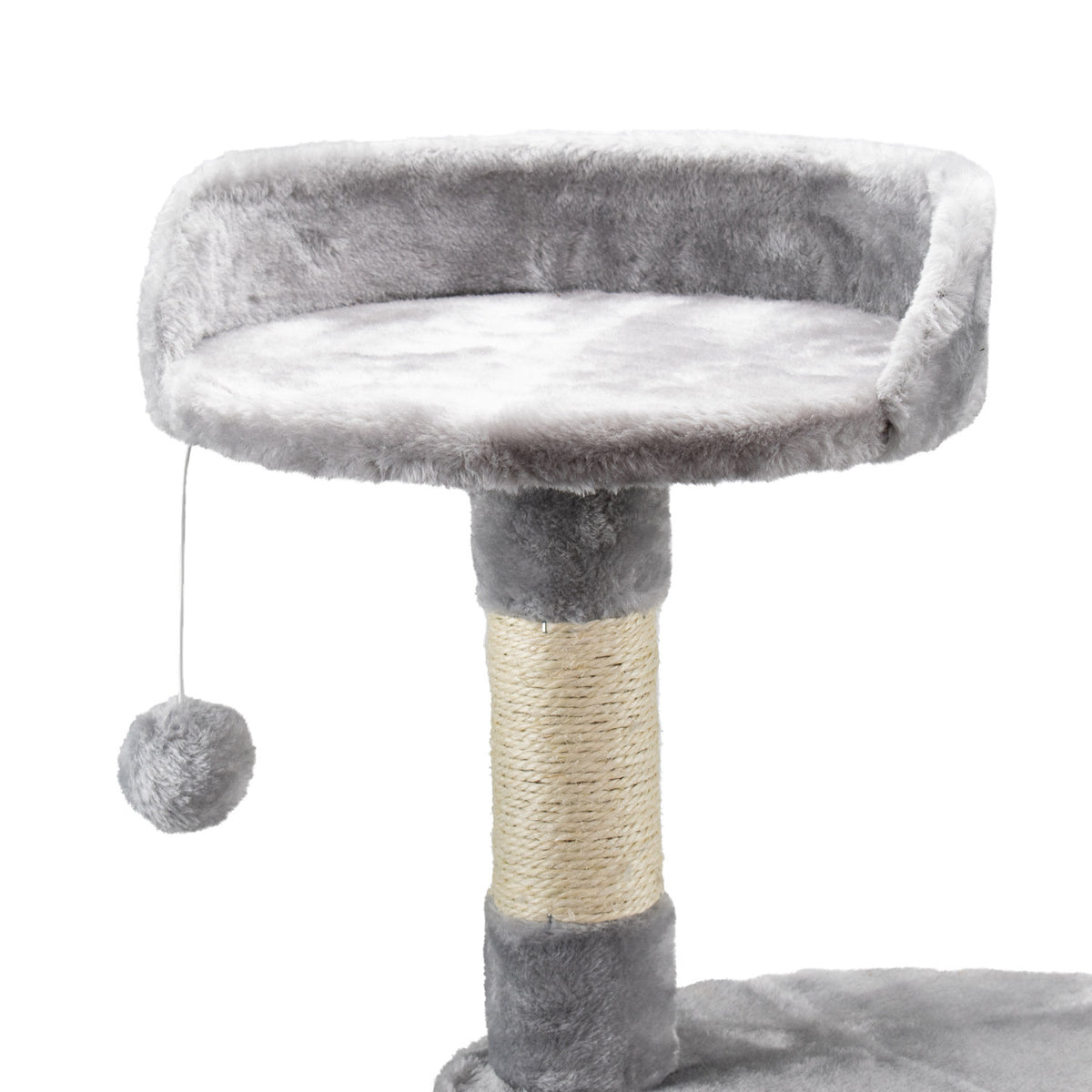 AQPET FRIENDS arbre à chat Amsterdam 112 cm avec niche, aire de jeux et griffoir pour chats, couleur grise