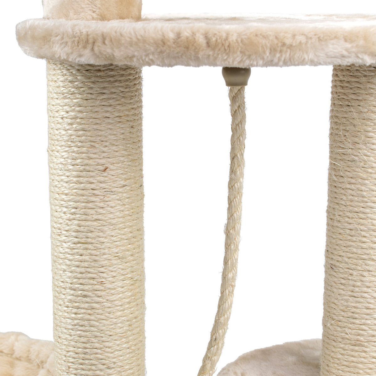 AQPET FRIENDS arbre à chat Athens 115 cm avec niche, aire de jeux et griffoir pour chats, couleur beige